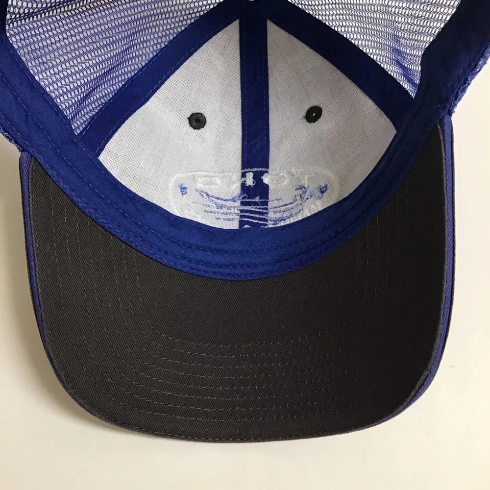 TOHO Marine Outdoors Hat Mesh Cap Adjusts Blue Gray White Lake Boating Sea